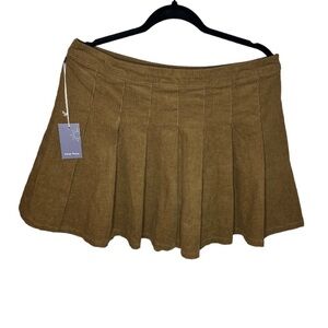 NewIndigo Rising Corduroy Skirt Women's Casual
Retro Brown Pleated Flare Size L
